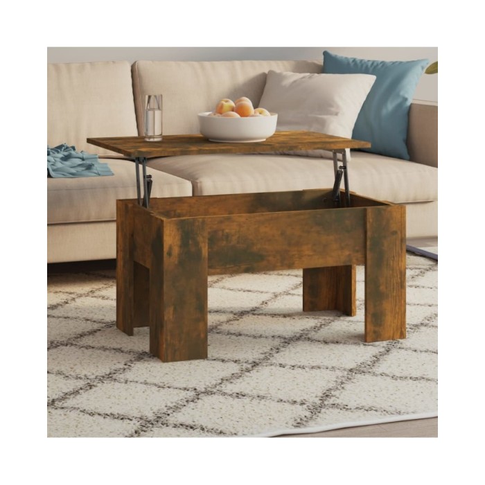 Table basse Chêne fumé 79x49x41 cm Bois d'ingénierie