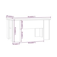 Table basse Chêne fumé 79x49x41 cm Bois d'ingénierie
