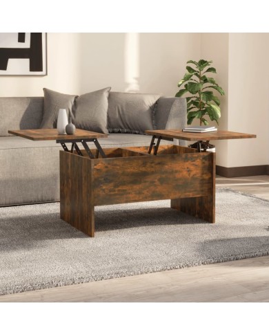 Table basse Chêne fumé 80x50x42,5 cm Bois d'ingénierie
