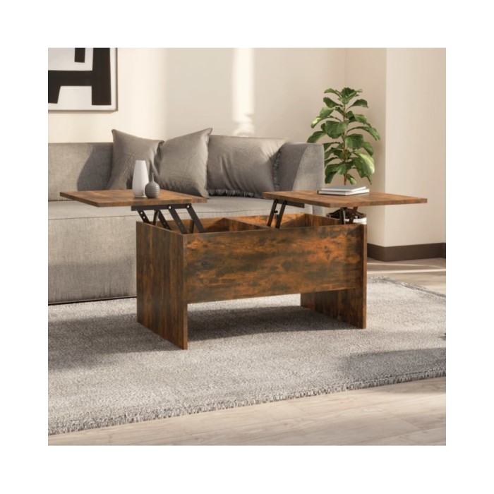 Table basse Chêne fumé 80x50x42,5 cm Bois d'ingénierie