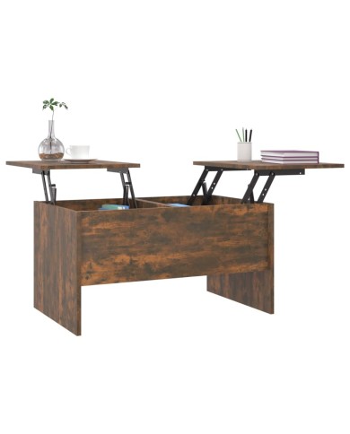 Table basse Chêne fumé 80x50x42,5 cm Bois d'ingénierie