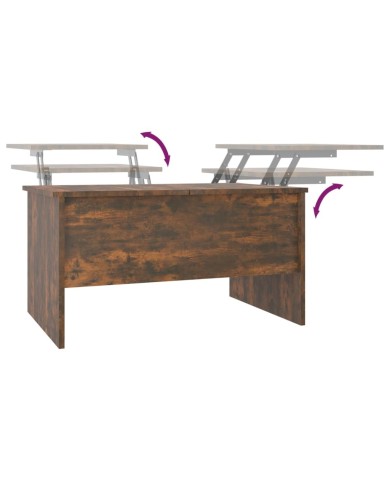 Table basse Chêne fumé 80x50x42,5 cm Bois d'ingénierie