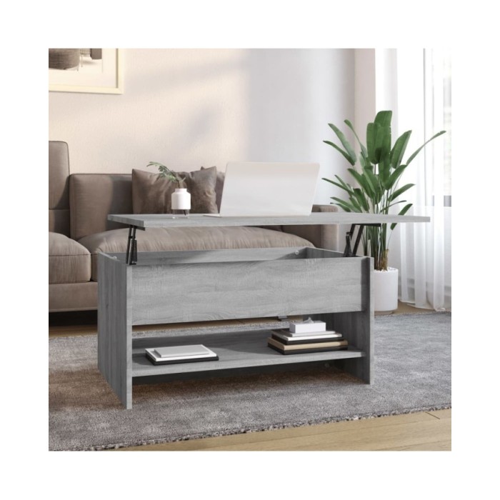 Table basse Sonoma gris 80x50x40 cm Bois d'ingénierie