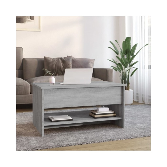 Table basse Sonoma gris 80x50x40 cm Bois d'ingénierie