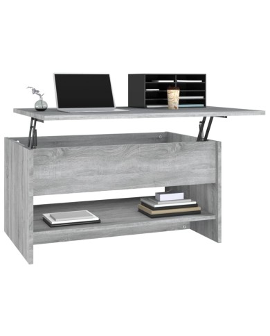 Table basse Sonoma gris 80x50x40 cm Bois d'ingénierie