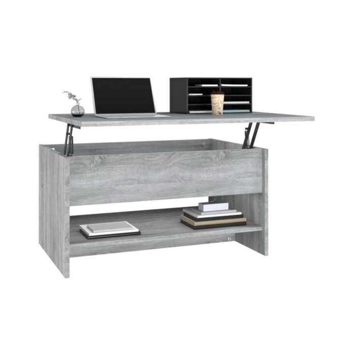 Table basse Sonoma gris 80x50x40 cm Bois d'ingénierie