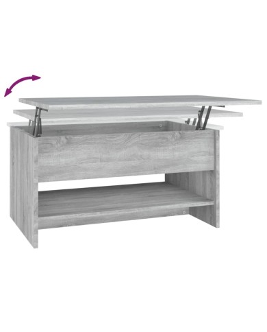 Table basse Sonoma gris 80x50x40 cm Bois d'ingénierie