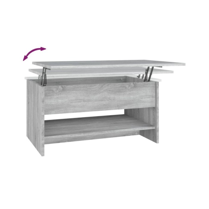 Table basse Sonoma gris 80x50x40 cm Bois d'ingénierie