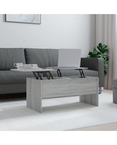 Table basse Sonoma gris 102x50,5x46,5 cm Bois d'ingénierie