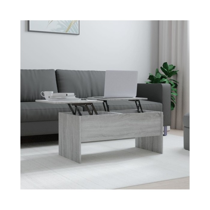 Table basse Sonoma gris 102x50,5x46,5 cm Bois d'ingénierie