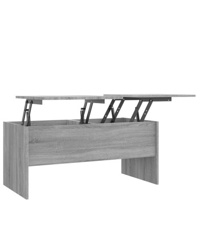 Table basse Sonoma gris 102x50,5x46,5 cm Bois d'ingénierie