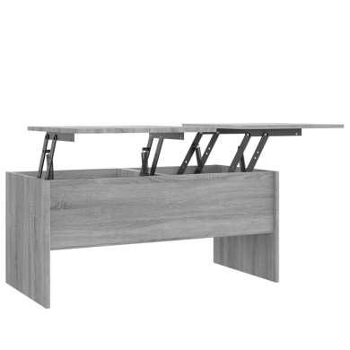 Table basse Sonoma gris 102x50,5x46,5 cm Bois d'ingénierie