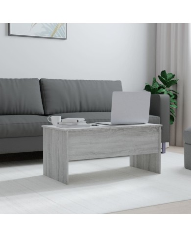 Table basse Sonoma gris 102x50,5x46,5 cm Bois d'ingénierie