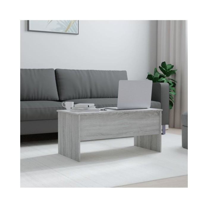 Table basse Sonoma gris 102x50,5x46,5 cm Bois d'ingénierie