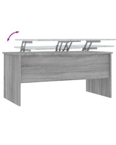 Table basse Sonoma gris 102x50,5x46,5 cm Bois d'ingénierie