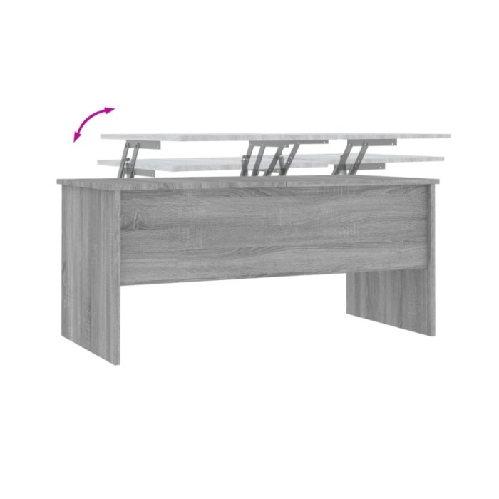 Table basse Sonoma gris 102x50,5x46,5 cm Bois d'ingénierie