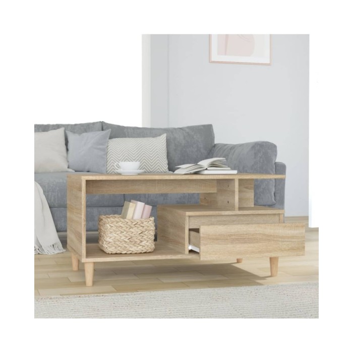 Table basse Chêne sonoma 90x49x45 cm Bois d'ingénierie