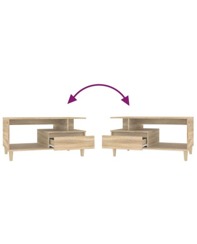Table basse Chêne sonoma 90x49x45 cm Bois d'ingénierie