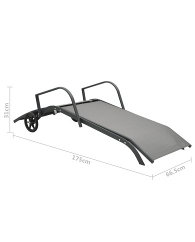 Chaise longue Acier et textilène