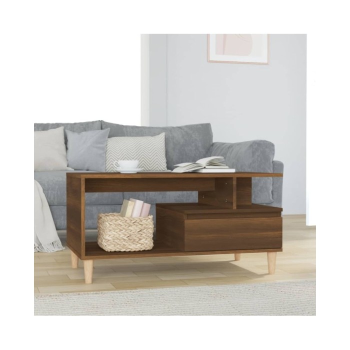 Table basse Chêne marron 90x49x45 cm Bois d'ingénierie