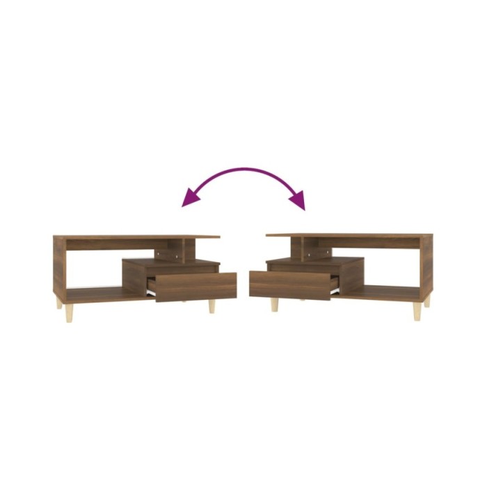 Table basse Chêne marron 90x49x45 cm Bois d'ingénierie