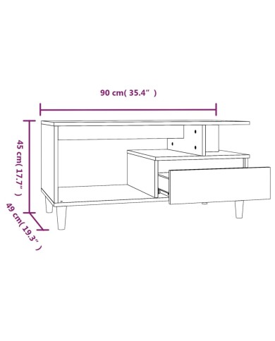 Table basse Chêne marron 90x49x45 cm Bois d'ingénierie