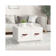 Table basse Blanc 60x53x35 cm Bois massif de pin
