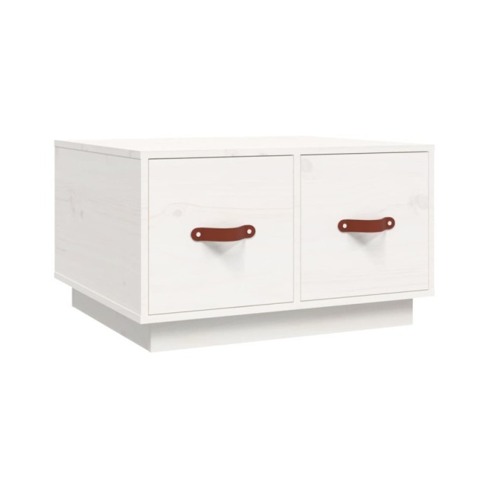 Table basse Blanc 60x53x35 cm Bois massif de pin