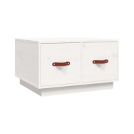 Table basse Blanc 60x53x35 cm Bois massif de pin