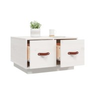 Table basse Blanc 60x53x35 cm Bois massif de pin
