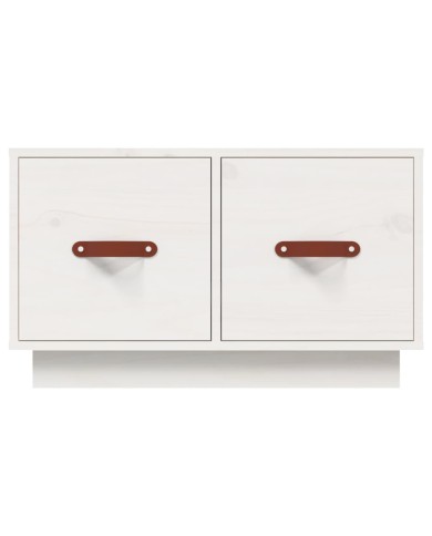 Table basse Blanc 60x53x35 cm Bois massif de pin