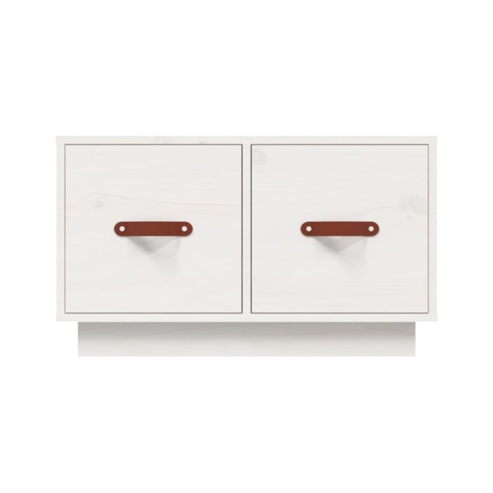 Table basse Blanc 60x53x35 cm Bois massif de pin