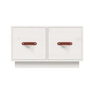 Table basse Blanc 60x53x35 cm Bois massif de pin