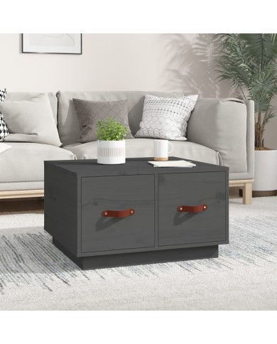 Table basse Gris 60x53x35 cm Bois massif de pin