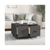 Table basse Gris 60x53x35 cm Bois massif de pin