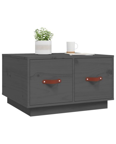 Table basse Gris 60x53x35 cm Bois massif de pin