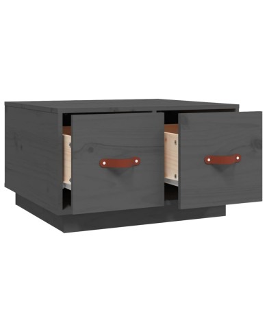 Table basse Gris 60x53x35 cm Bois massif de pin