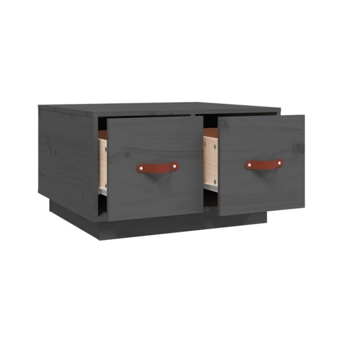 Table basse Gris 60x53x35 cm Bois massif de pin