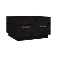Table basse Noir 60x53x35 cm Bois massif de pin