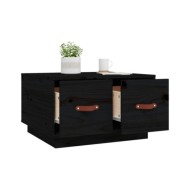 Table basse Noir 60x53x35 cm Bois massif de pin