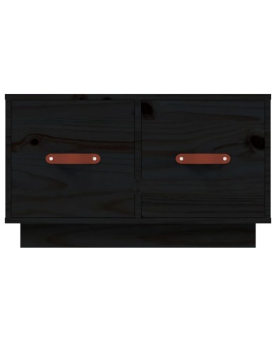 Table basse Noir 60x53x35 cm Bois massif de pin