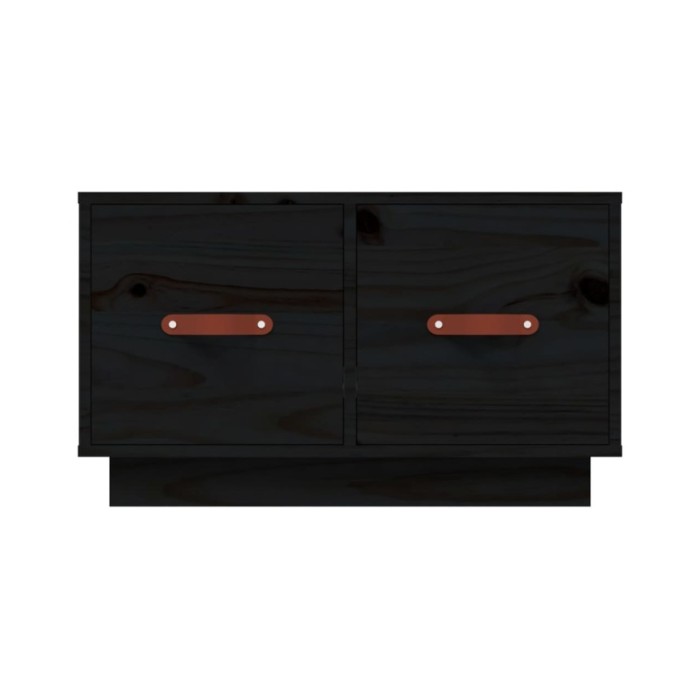 Table basse Noir 60x53x35 cm Bois massif de pin