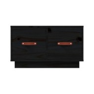 Table basse Noir 60x53x35 cm Bois massif de pin