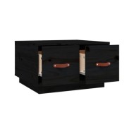 Table basse Noir 60x53x35 cm Bois massif de pin