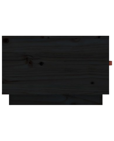 Table basse Noir 60x53x35 cm Bois massif de pin