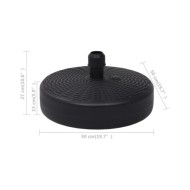 Socle de parasol Rempli de sable/d'eau 24 L Noir 