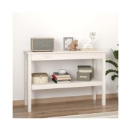 Table console Blanc 110x40x75 cm Bois de pin solide
