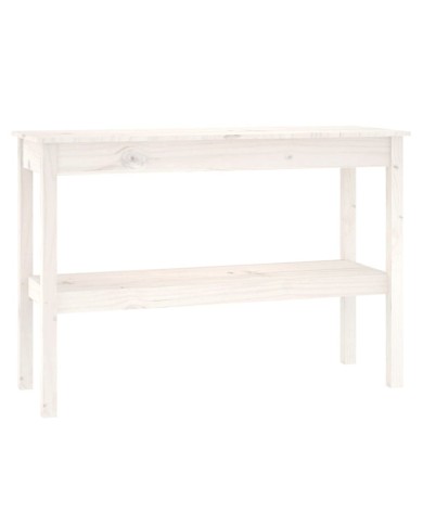 Table console Blanc 110x40x75 cm Bois de pin solide