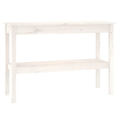 Table console Blanc 110x40x75 cm Bois de pin solide