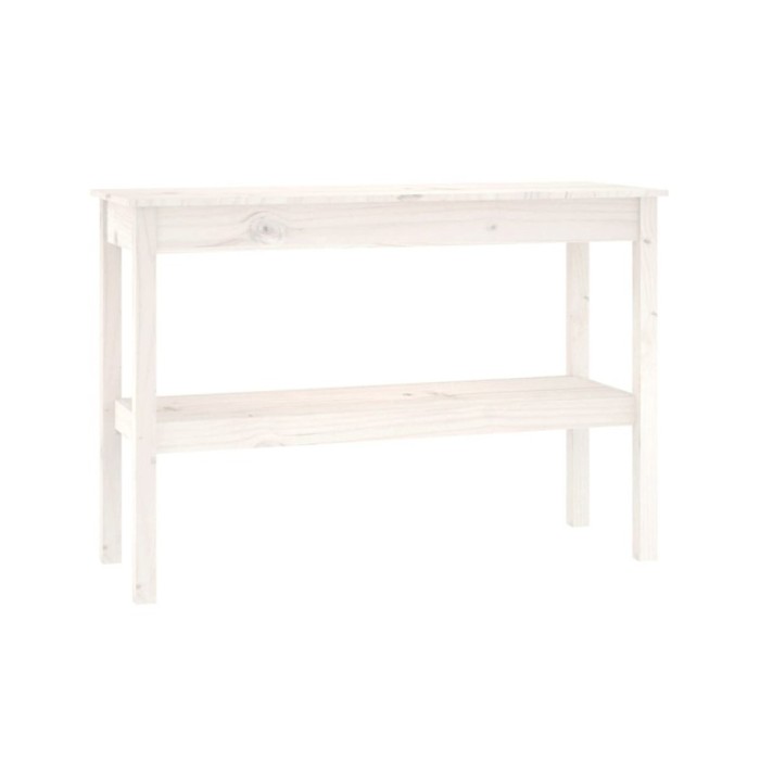 Table console Blanc 110x40x75 cm Bois de pin solide
